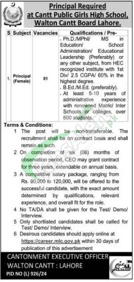 Rewrite This Title With Different Wordingwalton Cantonment Board Lahore Jobs