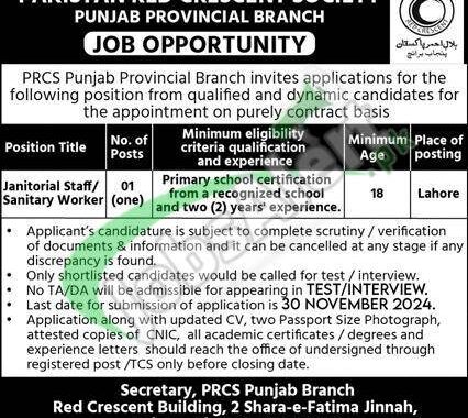 Rewrite This Title With Different Wordingpakistan Red Crescent Society Jobs