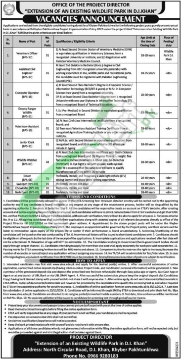 Rewrite This Title With Different Wordingwildlife Department Kpk Jobs 2024