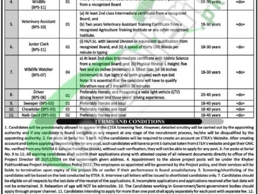 Rewrite This Title With Different Wordingwildlife Department Kpk Jobs 2024