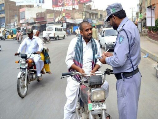 Lahore Motorcycle Rider Challaned Rs. 55,000 