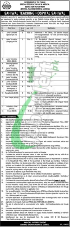 Rewrite This Title With Different Wordingsahiwal Teaching Hospital Jobs 2025